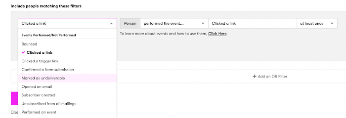 Perform the Event filter in a Segment search