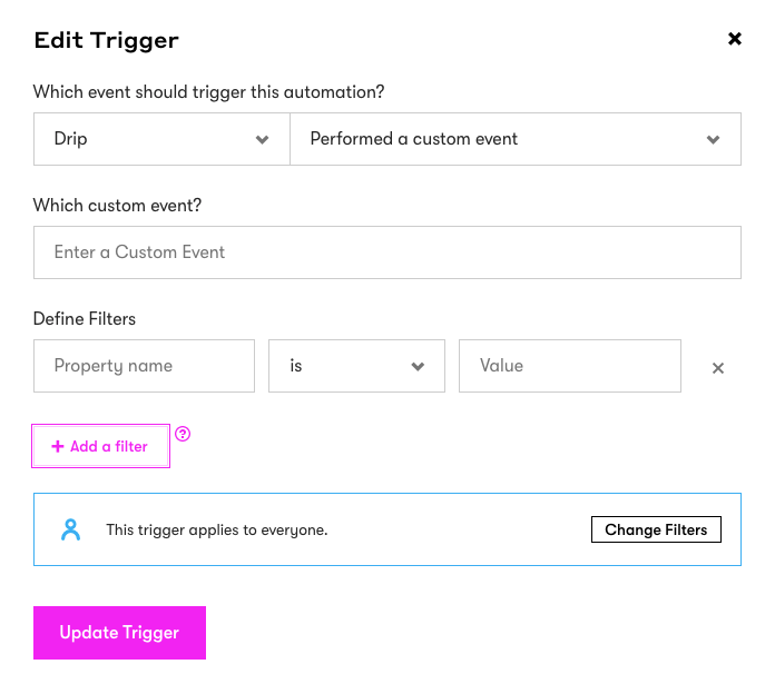 Performed a Custom Event Trigger in automations