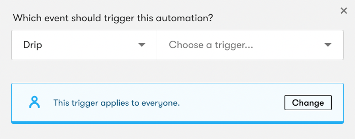 Trigger event box in a Rule