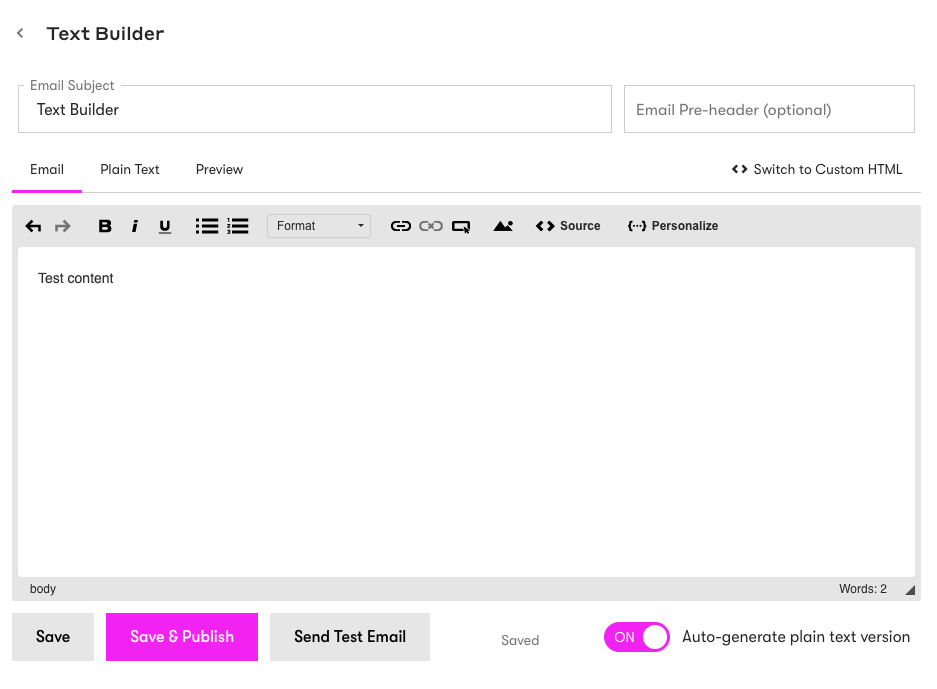 Text Email Builder