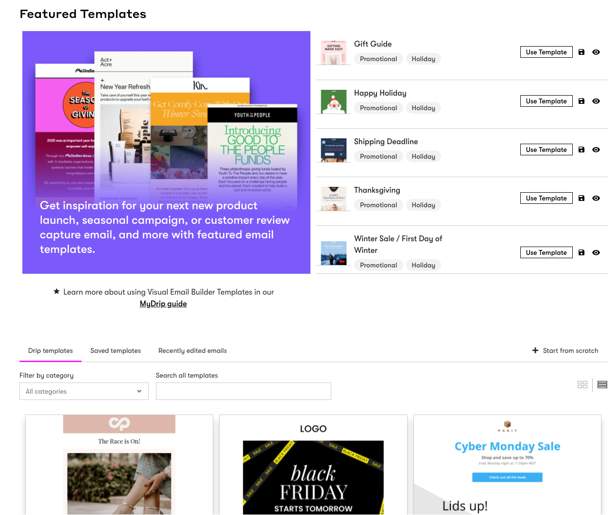 Visual Email Builder Templates