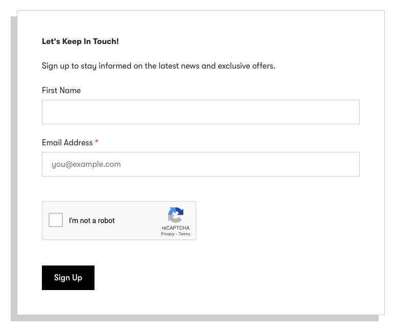 An example of a Drip Hosted Form