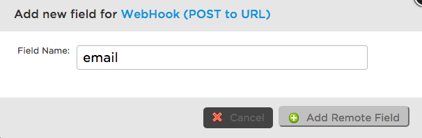 Email Field input box in webhook form field in Unbounce