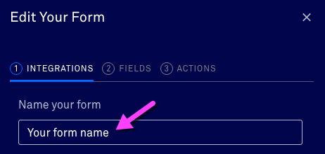 Edit Form name field found under integrations in Leadpages