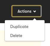 RSS Rule Actions button options to duplicate or delete