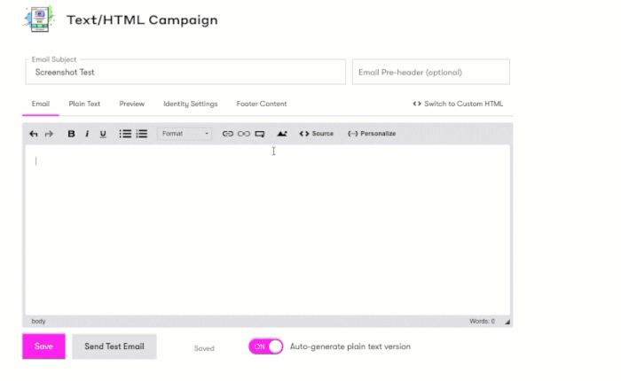 An example of a person adding an image and then a link to a video in the Text Builder