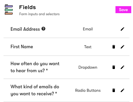 Field options found in legacy Forms