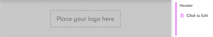 Header section found in the visual email builder