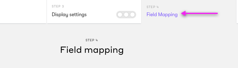 image showing step four field mapping tab