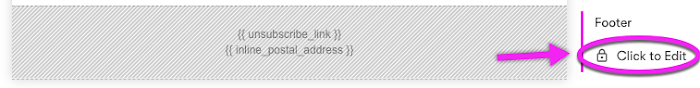 image showing how to unlock your footer section to make edits