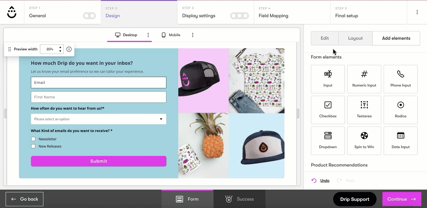 gif showing how to drag and drop a checkbox block