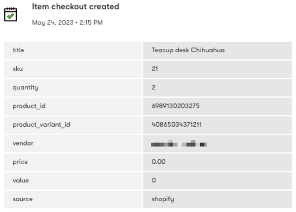 Item_checkout_created event in a person's profile All activity