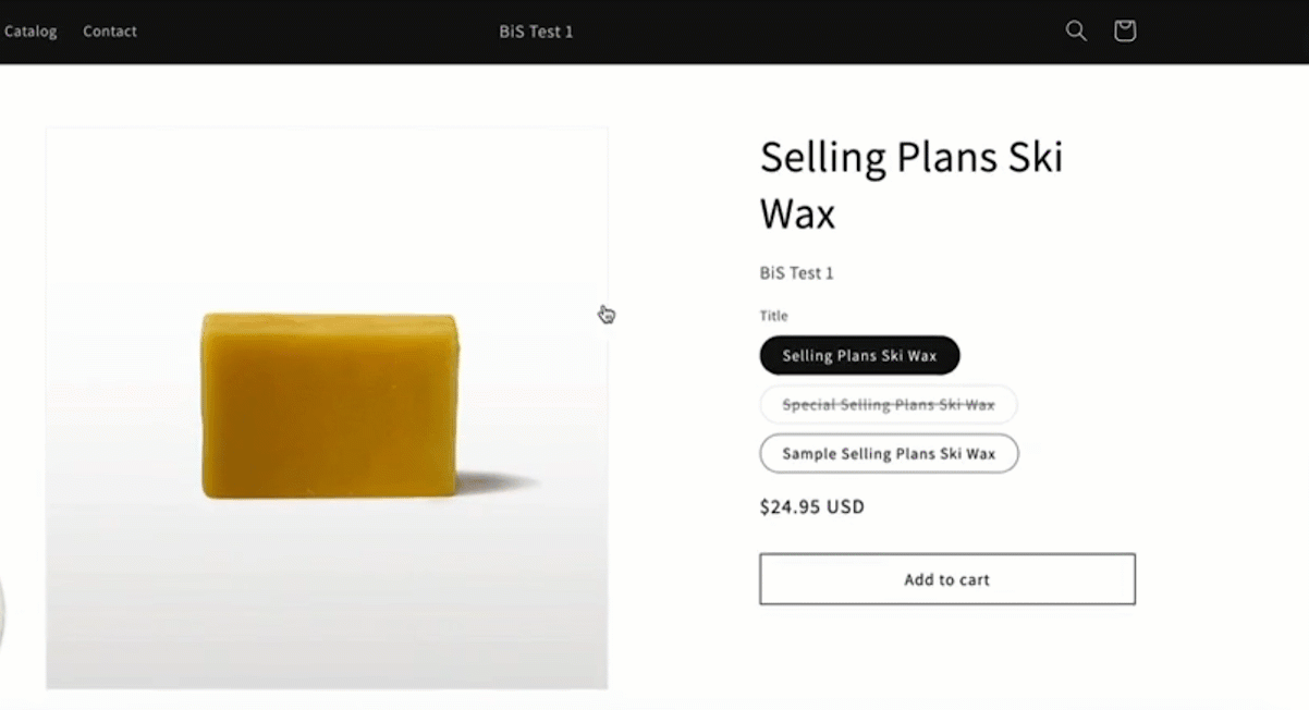 Product landing page that shows it is out of stock and the Bottom right populating the Get notified form