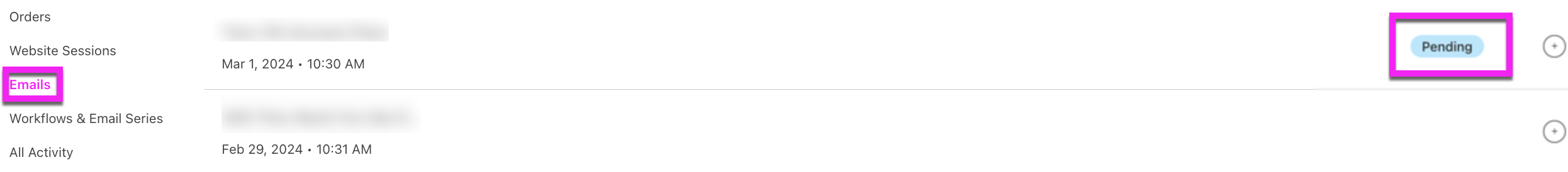 Bottom of profile in the Email Activity Tab showing Campaign with status of Pending.png