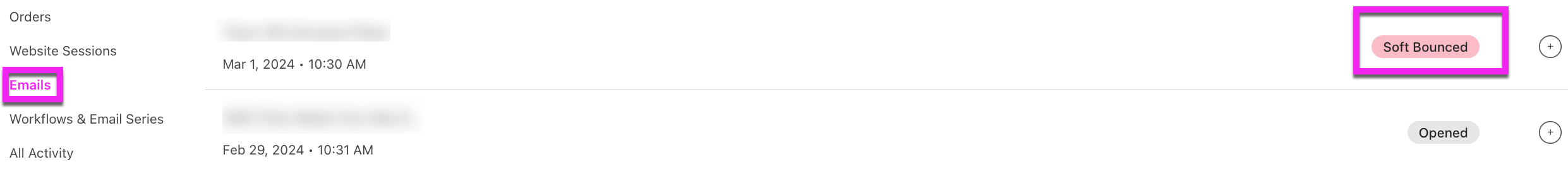 Bottom of profile in the Email Activity Tab showing Campaign with status of Soft Bounced.png