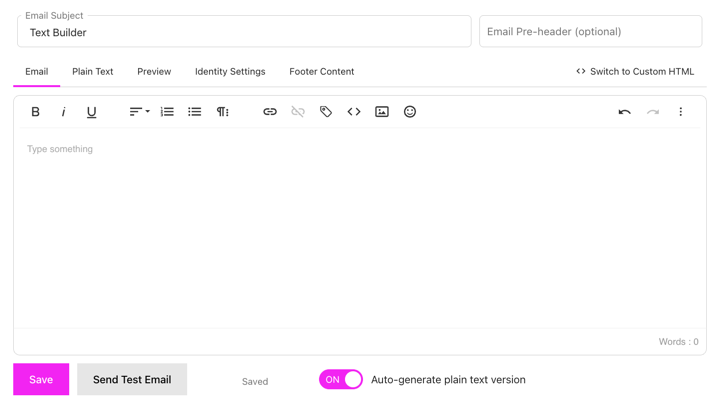 Text Email Builder