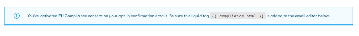 A note to show you how to add EU consent content in an email using liquid