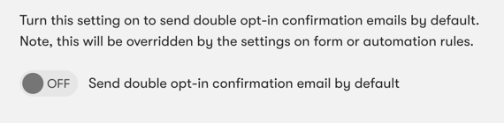 Double opt-in toggle found in the settings of an Email series