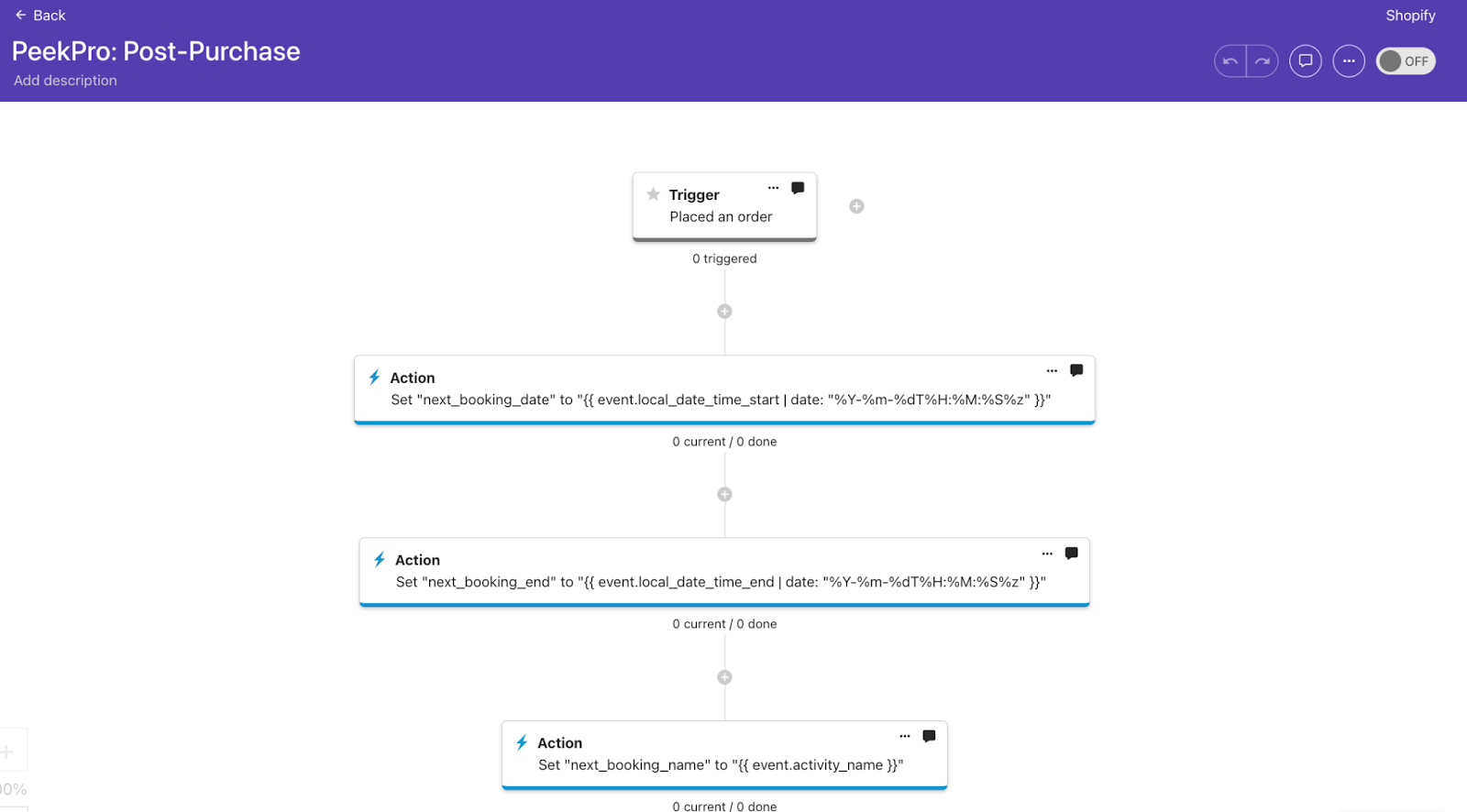 Peekpro: Post-Purchase Workflow 